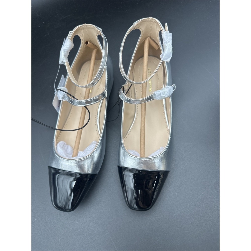 Liz Claiborne Flori‎ Women's Ballet Flats Cap Toe Silver Multi Sz 5.5 M - Picture 3 of 7